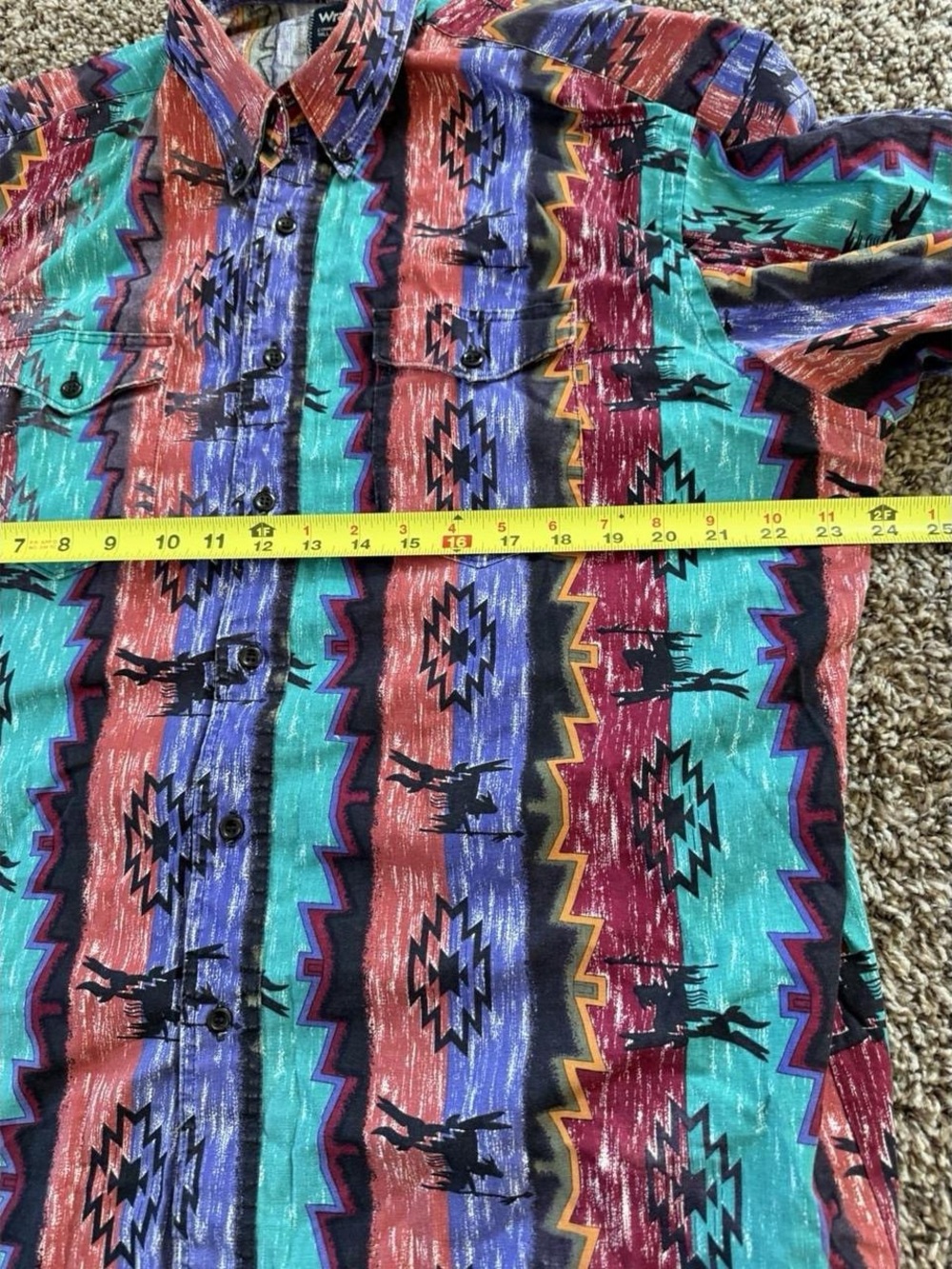 Wrangler Multicolor Aztec-Pattern Button-Down Shirt - Picture 7 of 8